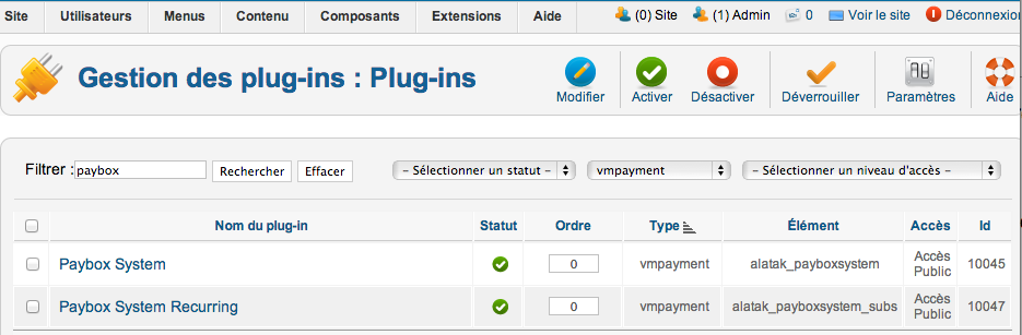 Publier les 2 plugins de paiement Paybox