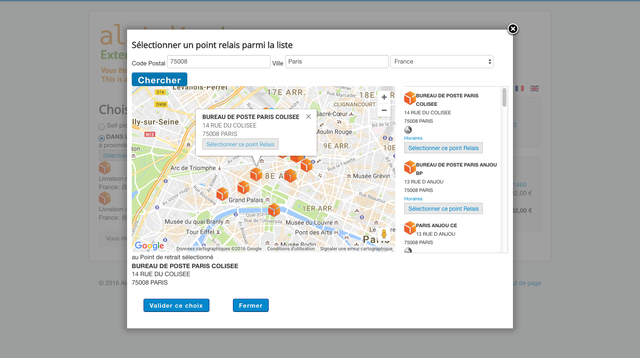 soloissimo webservice choix point retrait