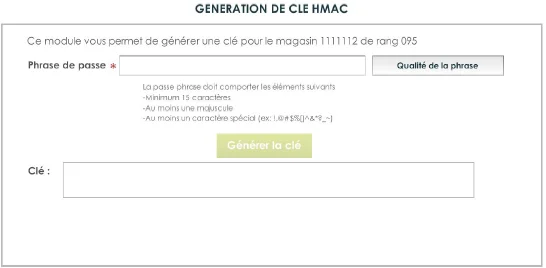 Génération de cle hmac